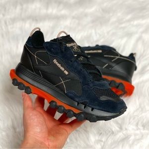 Reebok Cardi B Black Fiery Orange Classic Leather
Womens Sneakers Athletic Shoes